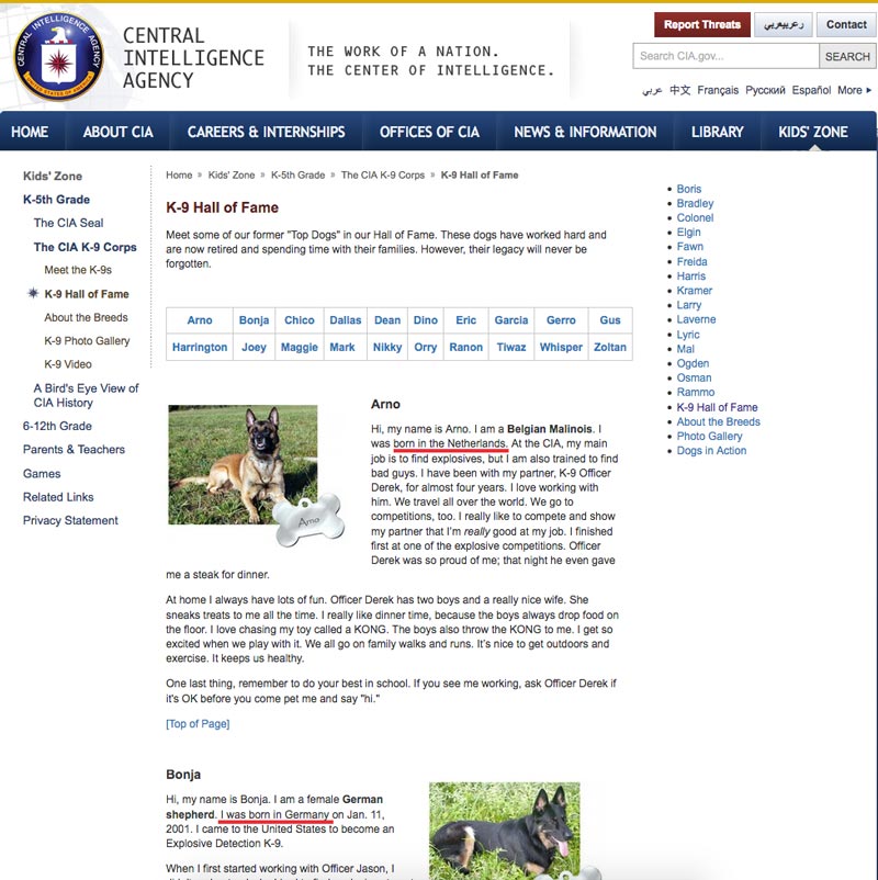 Europäische Hunde bei der Strafverfolgung in den USA